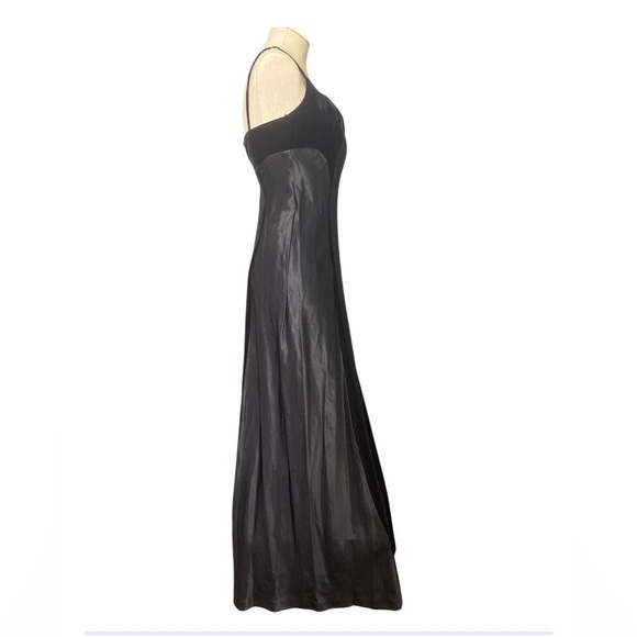 Faviana Evening Gown Black Spaghetti Strap Slip Dress Size 4 rayon/ acatate - Picture 4 of 10